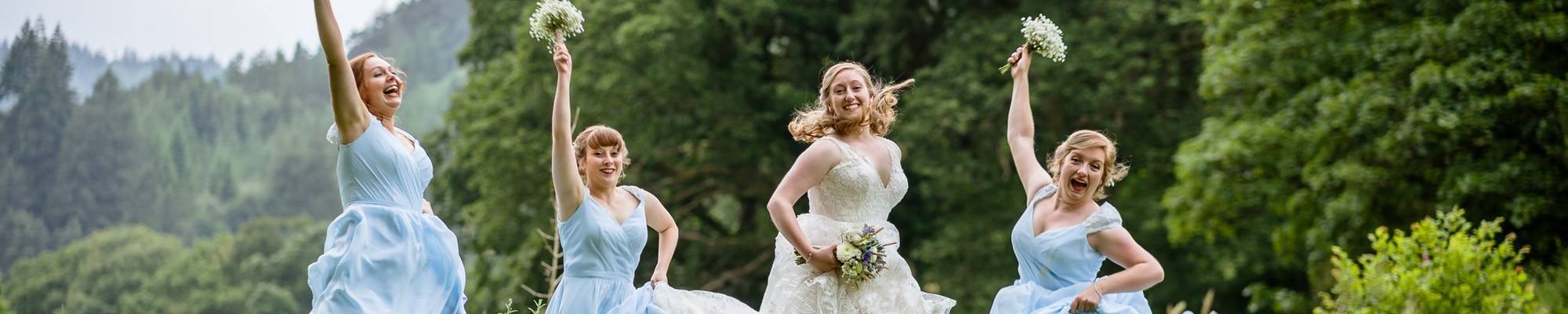 Jump wedding photo